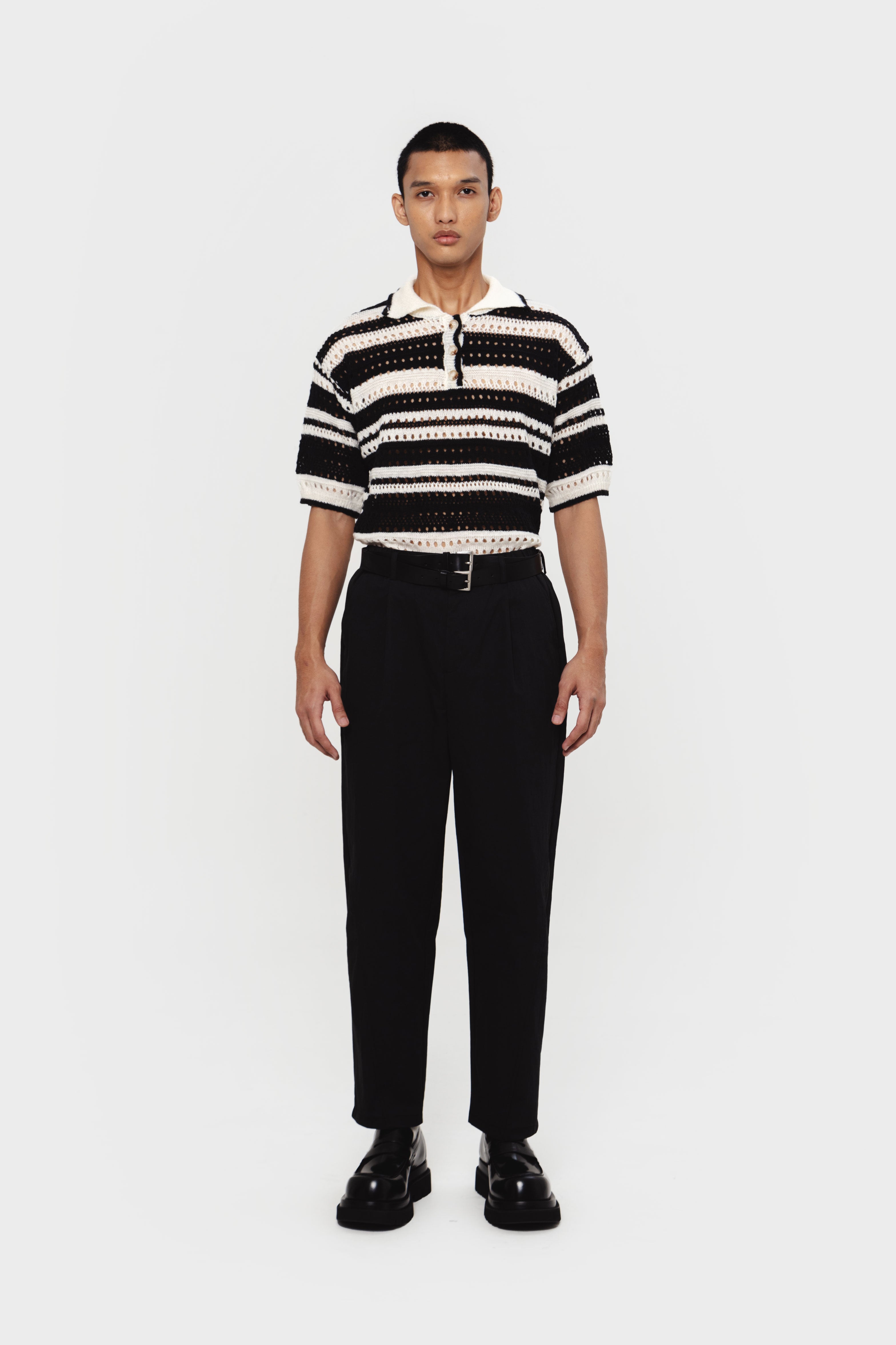 LINCOLN TOP CREAM-BLACK