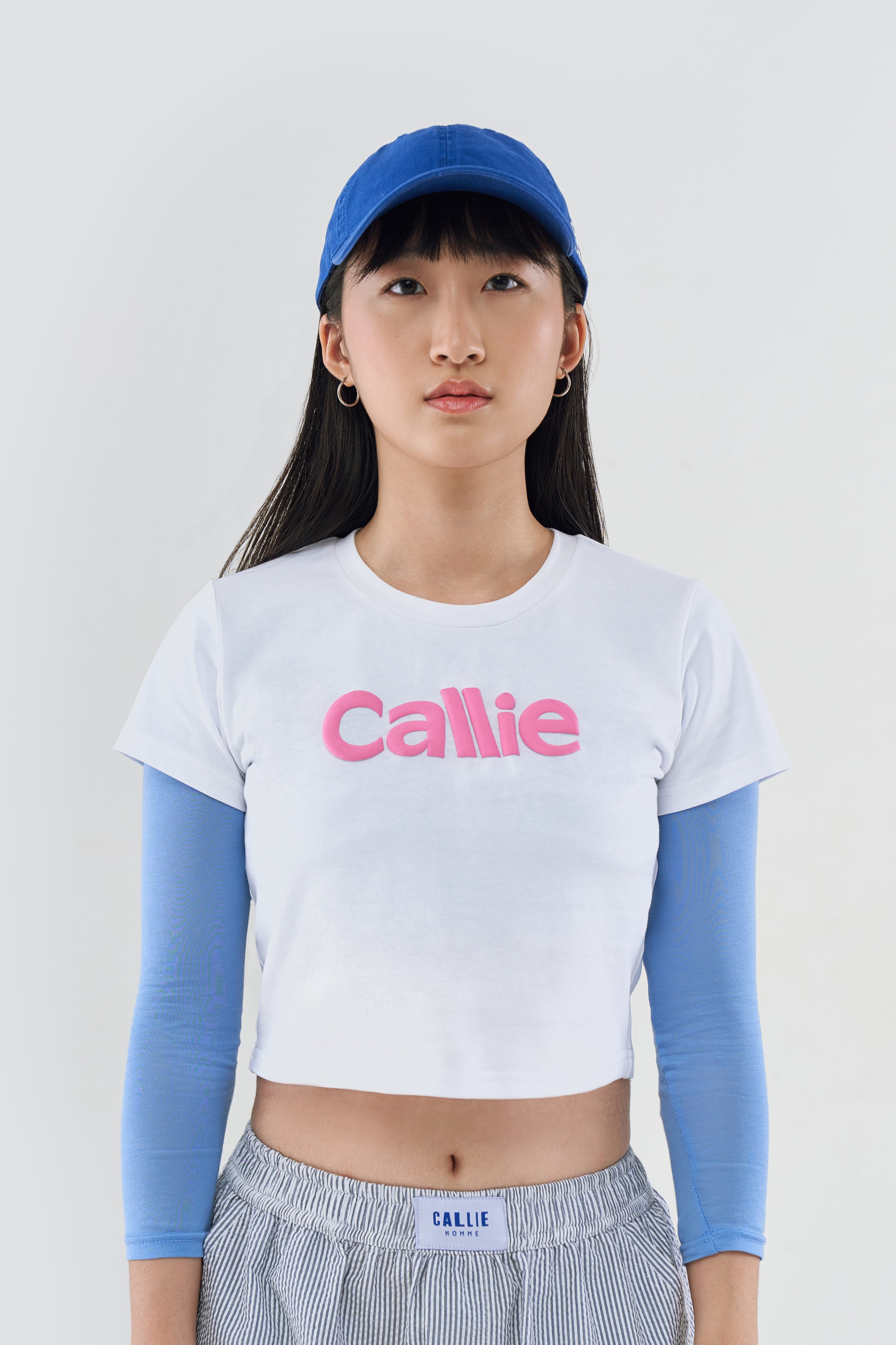 CALLIE BUBBLE TEE WHITE