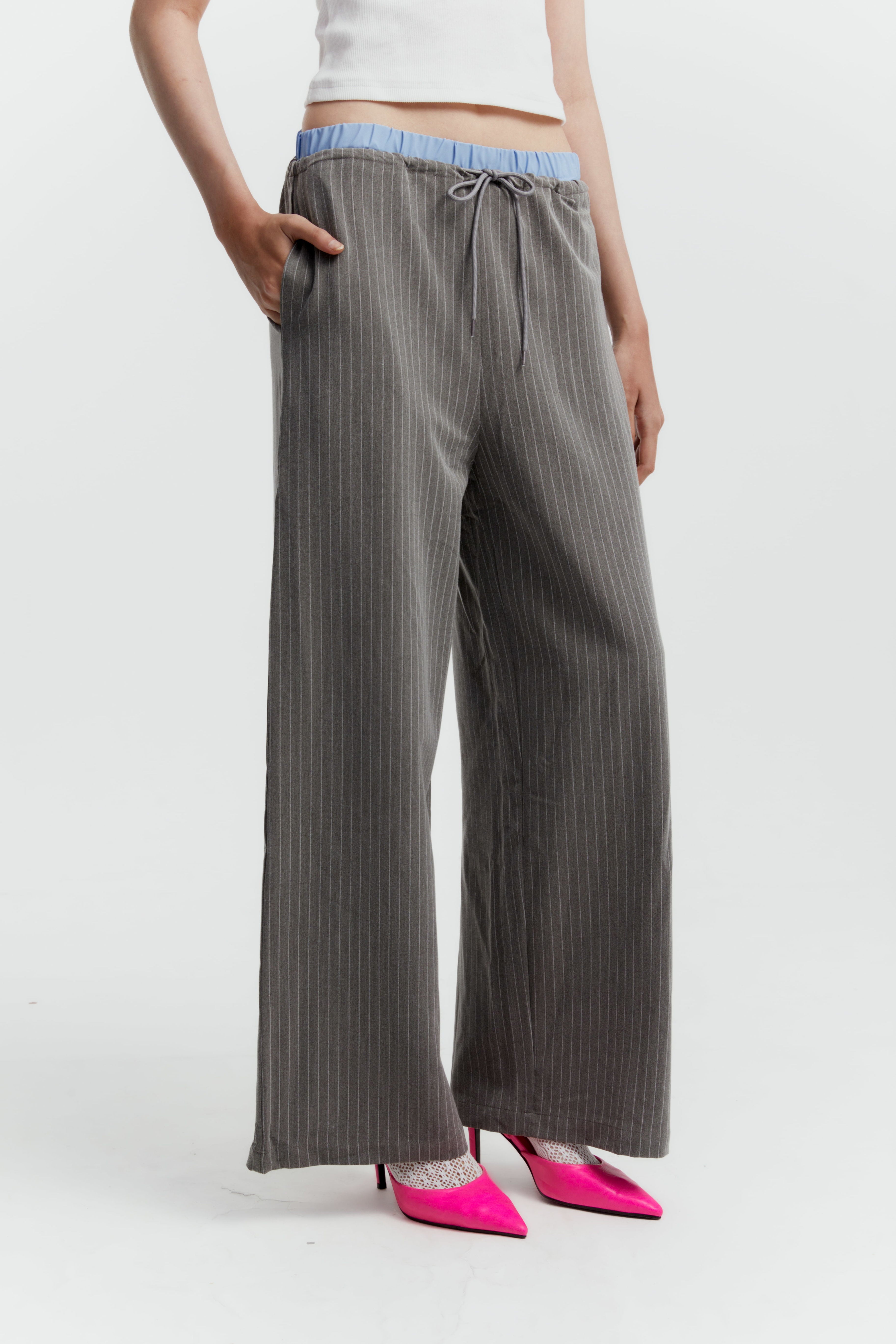 ELIASSON PANTS GREY STRIPES - CALLIE X ANDIEN