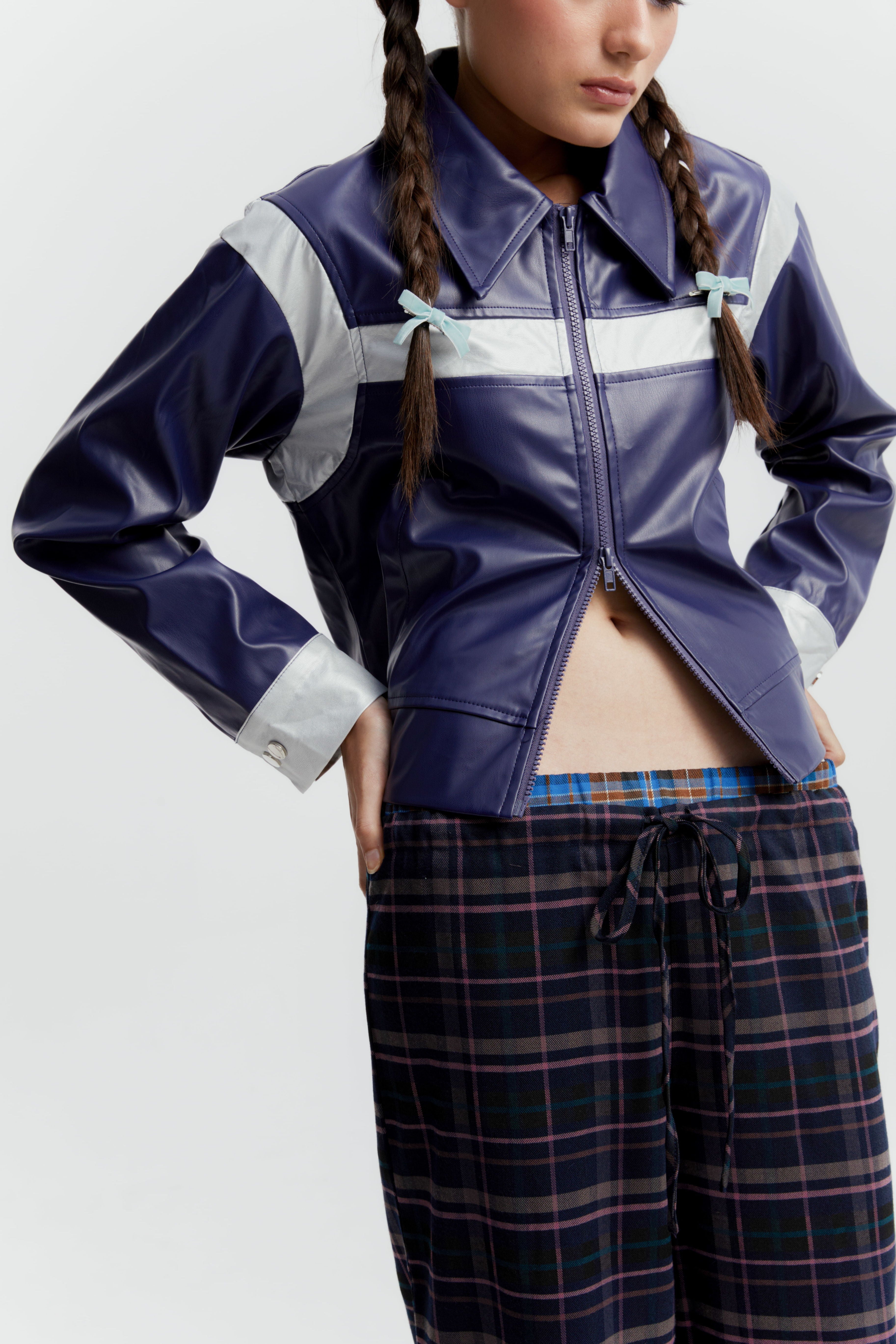 ROTHKO LEATHER JACKET NAVY - CALLIE X ANDIEN